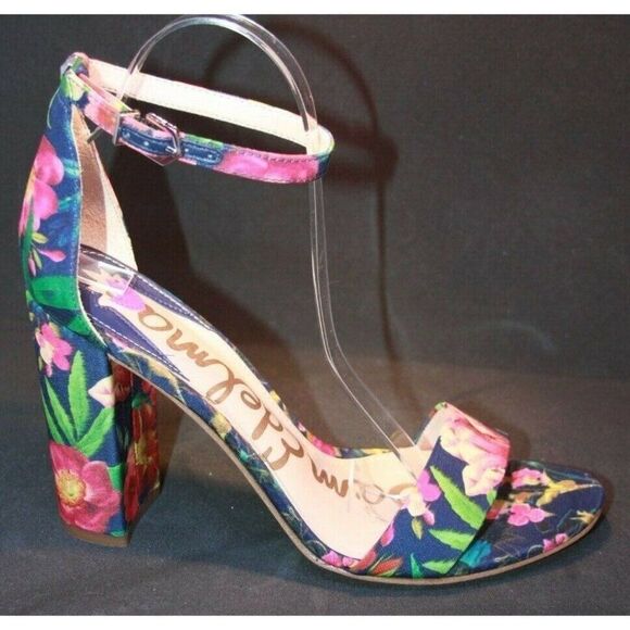 Sam Edelman Yaro Women's 9.5m Navy Floral Tropical Bouquet print Heels - New - Picture 1 of 6